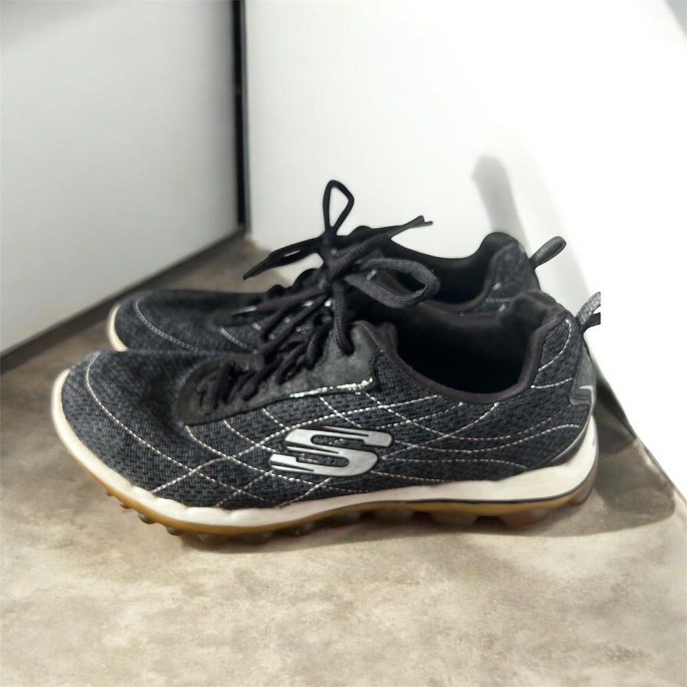 Skechers Womens Black Mesh Lace Up Athletic Sneakers Skech-Air Size 8